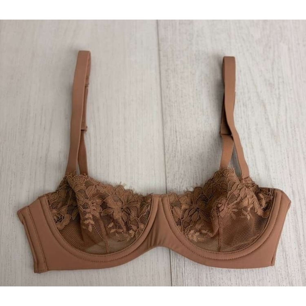 NWT Skims Femme Lace Balconette Bra 34B Sienna Color Nude